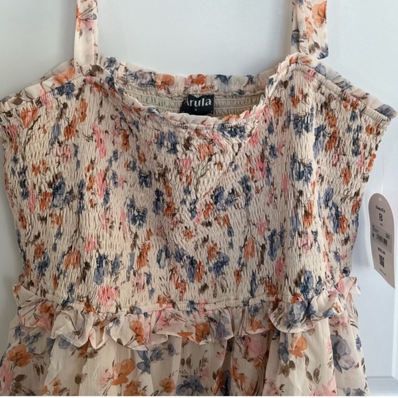 🆕 NWT Arula LOLAH Tiered Smocked Floral Maxi Dress B 2X XXL 18 Plus Sexy Slit - Picture 5 of 11